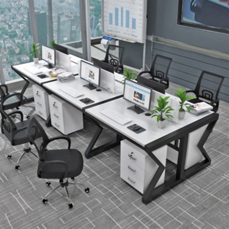 卡位电脑桌组合职员办公桌四人位2/4/6人位屏风 简约员工办公家具