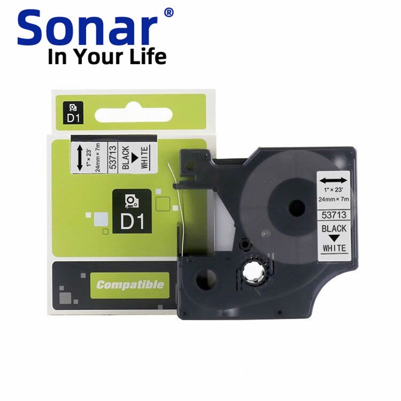 兼容DYMO标签打印机 53712 覆膜标签纸24mm透明底红字 LMPNP色带