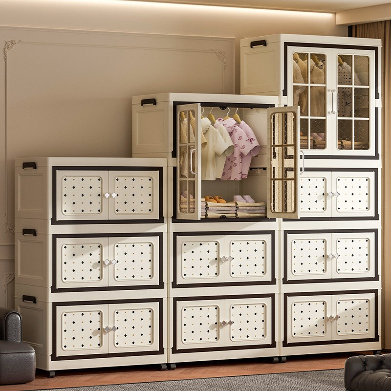 轻奢家用大容量落地衣柜收纳箱衣帽间防尘收纳衣橱卧室简易整理箱