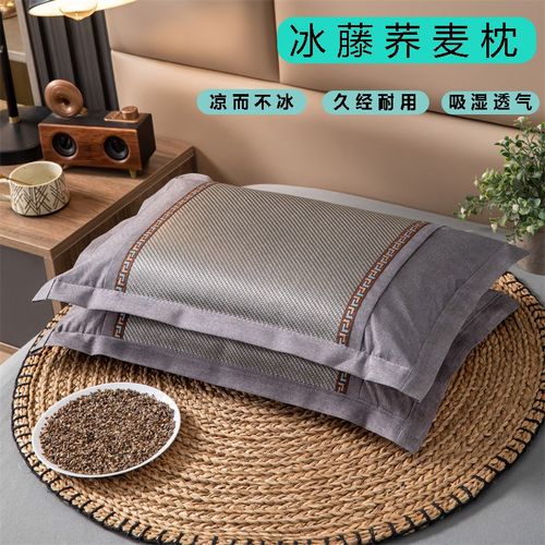 茶香荞麦壳枕夏凉枕头35x55cm透气凉爽夏季40x60家用宿舍凉席枕头