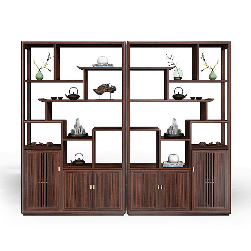 东阳木雕仿古木博古架花格多宝阁摆架展示架玄关酒柜置物架书架