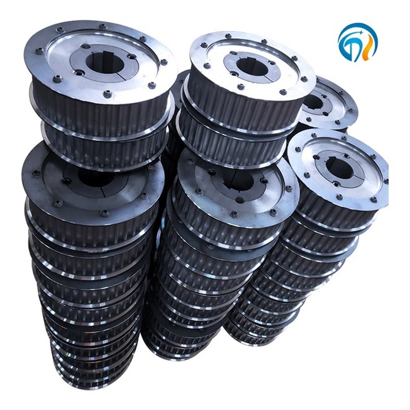 厂家供应 免键同步带轮 铝质锥套皮带轮带轴承同步轮带锥套皮带轮