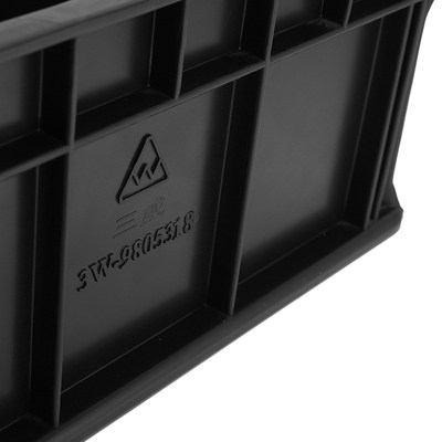 厂家直销防静电周转箱制造供应零件塑料盒子电子产品黑色盒长方形