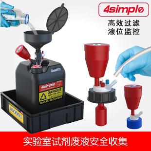 4simple实验室废液安全收集装置 GL45收集盖 化学溶剂倾倒式漏斗