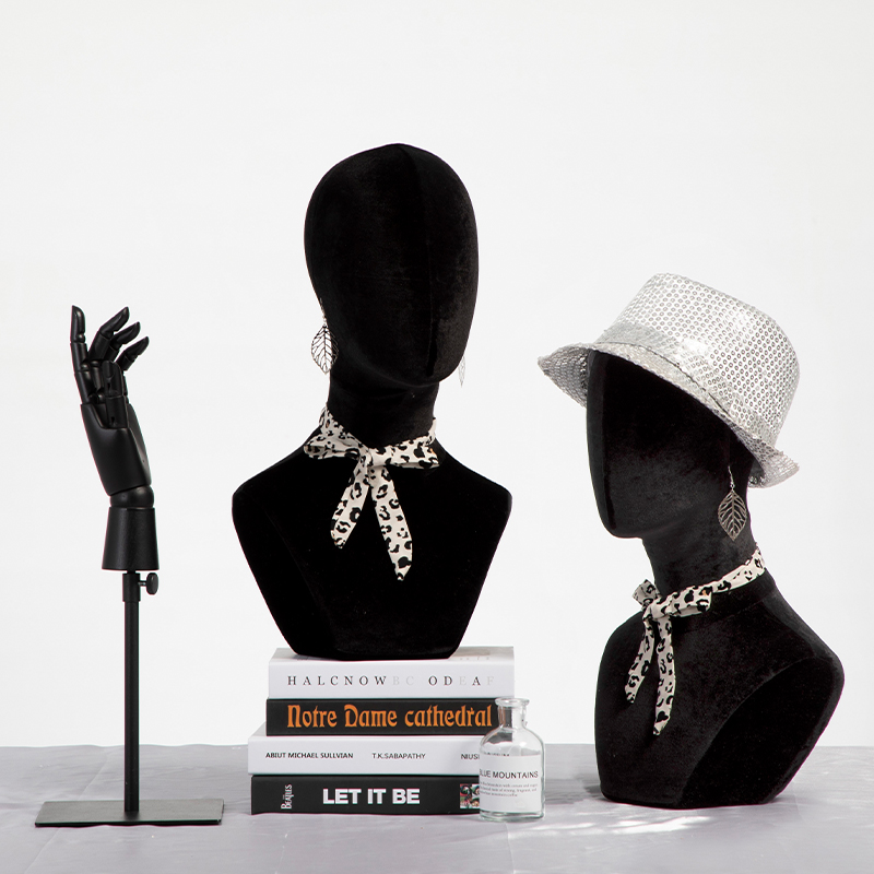 头模陈列架道具帽子头饰假发耳环饰品展示道具可扎针发泡包布头模