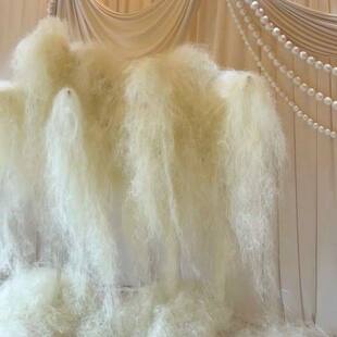 原色麻丝米白色永生麻丝婚庆橱窗布置造景道具装饰