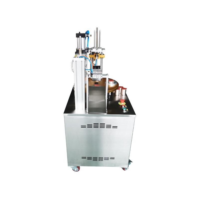 6工位转盘式小罐茶/花茶封口机铝箔片铝罐纸罐塑料罐封罐机封口机