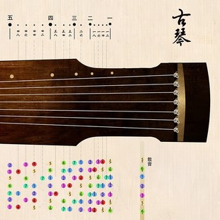 新款古琴音位图桌垫一比一古琴模拟练习按音图桌垫FBCD正调泛音图