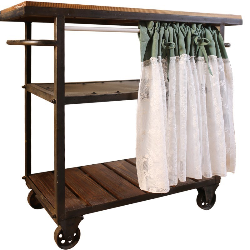 美式乡村田园小窗帘绿布与白色蕾丝纱拼接半帘柜门帘门帘短帘厨房