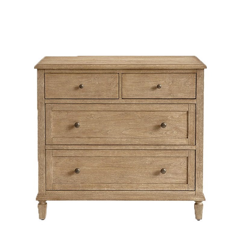 美式复古实木八斗柜法式中古风餐边柜客厅卧室做旧款收纳柜玄关柜