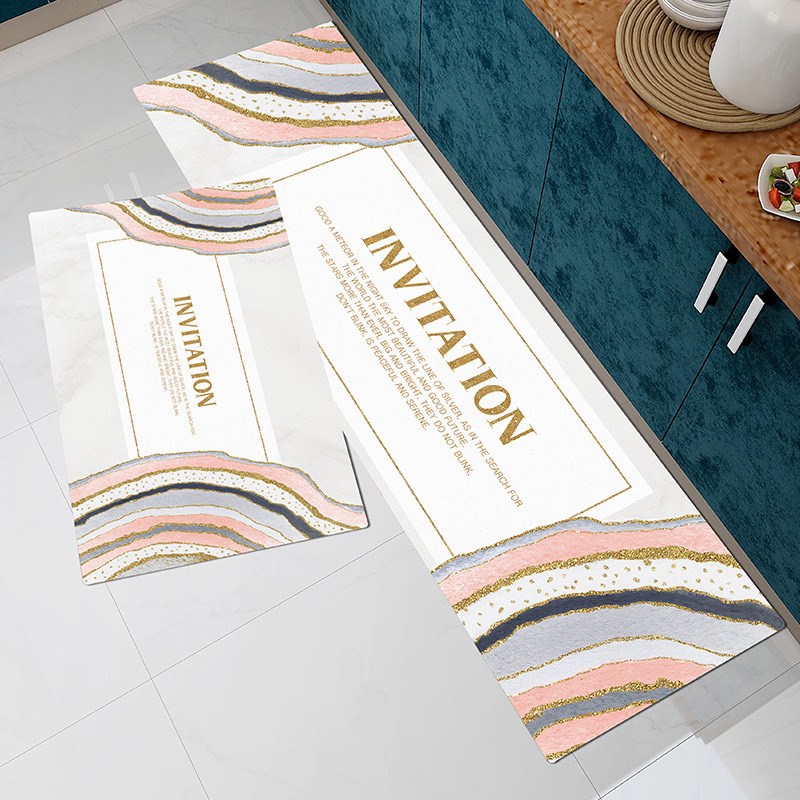 加厚厨房地垫防滑防油可擦免洗皮革防水耐脏家用门口满铺组合地垫