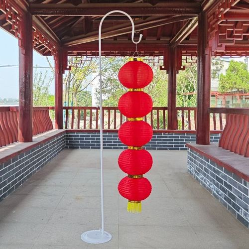 新款中式弯钩路引婚庆道具灯笼铁艺路引架子单钩花球路引婚礼用品