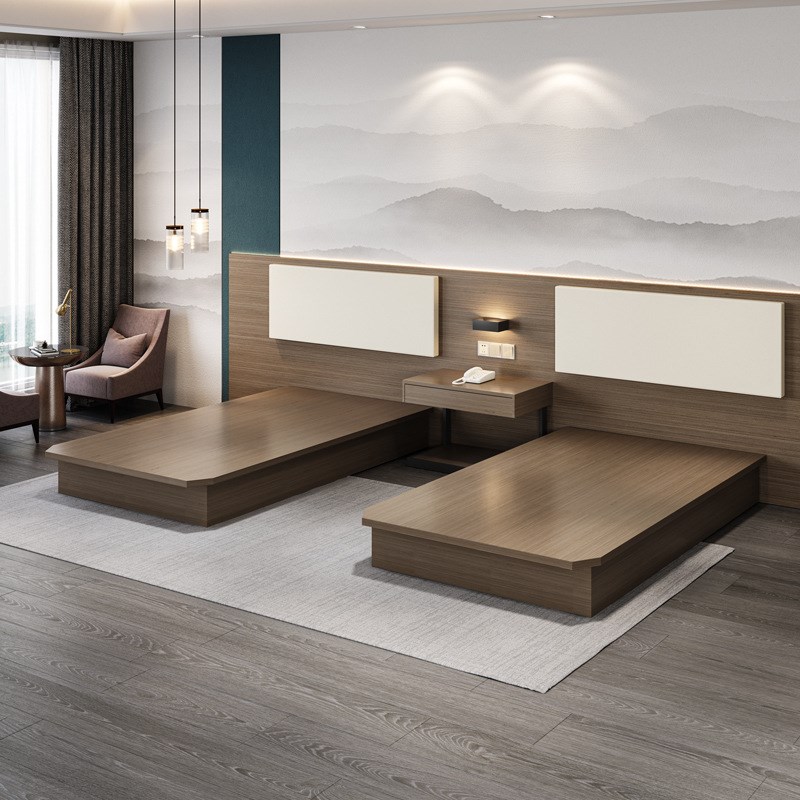 酒店家具标间全套可订双床汉庭快捷式公寓大床民宿客房宾馆