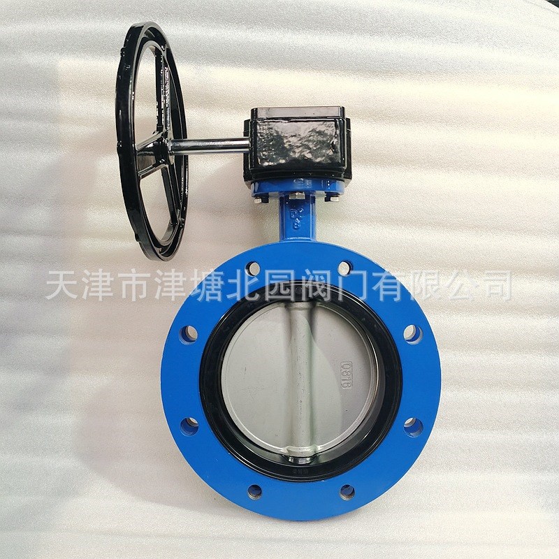 船用U型短法兰蝶阀 UD341X-16Q手动涡轮船舶船用软密封不锈钢蝶阀