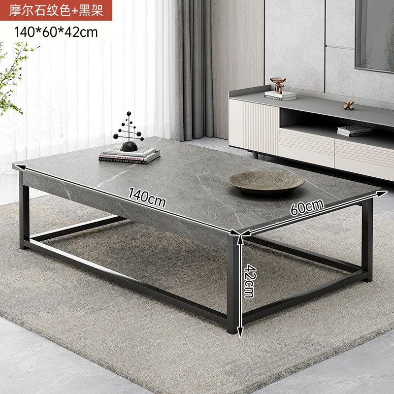茶几家用客厅小户型轻奢意式办公室岩板色简约现代小桌子泡茶茶桌