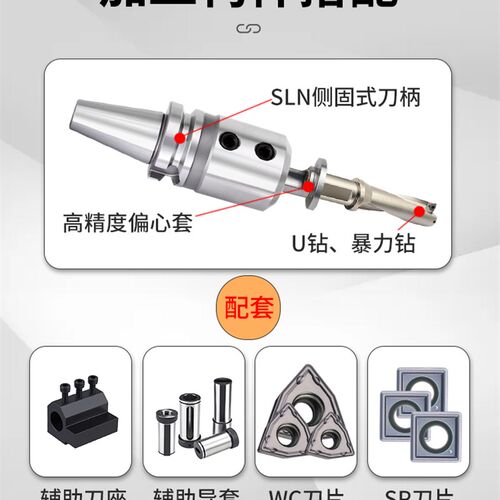 U钻刀杆暴力钻深孔平底14u型钻头SP车床用WC刀片数控喷水钻快速钻