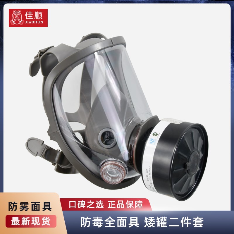 佳顺防毒面罩6700防雾大视野化工农药装修劳保全面具矮罐滤毒罐