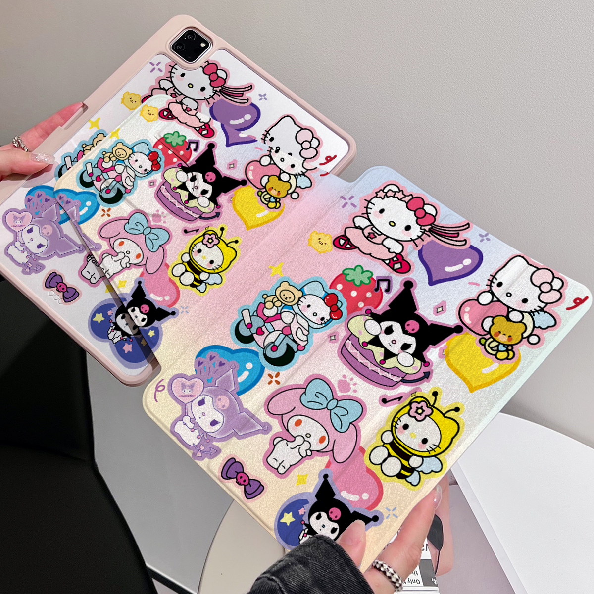 适用苹果ipad pro11保护套air平板带笔槽磁吸三折蚕丝纹全包翻盖式mini防弯防摔亚克力360度旋转iPad保护壳
