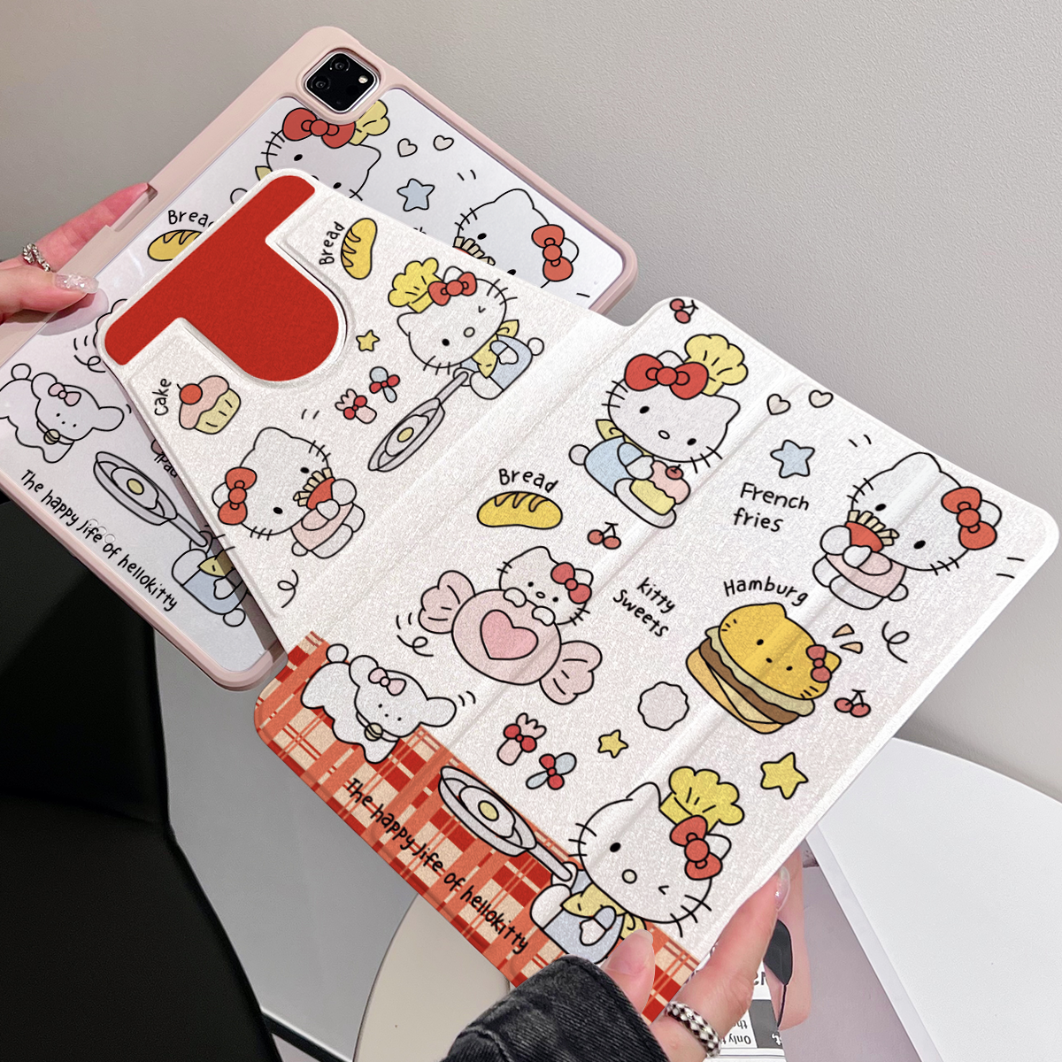 适用苹果ipad pro11保护套air平板带笔槽磁吸三折蚕丝纹全包翻盖式mini防弯防摔亚克力360度旋转iPad保护壳