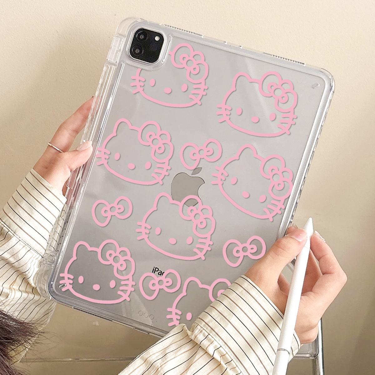适用苹果平板ipad保护壳Air876Pro无盖亚克力10.9英寸第12十11九8七代带笔槽防弯防摔ipad平板保护套可爱卡通