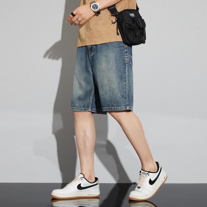 牛仔短裤男夏季潮牌短袖男装男士五分裤男生破洞衣服男款裤子