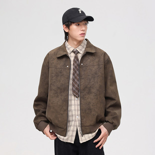 夹克男春季潮牌男装休闲百搭卫衣裤子服装PU男款皮衣男士外套上衣