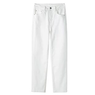白色牛仔裤女春秋2026新款八分九分小个子夏季烟管裤窄版直筒裤子