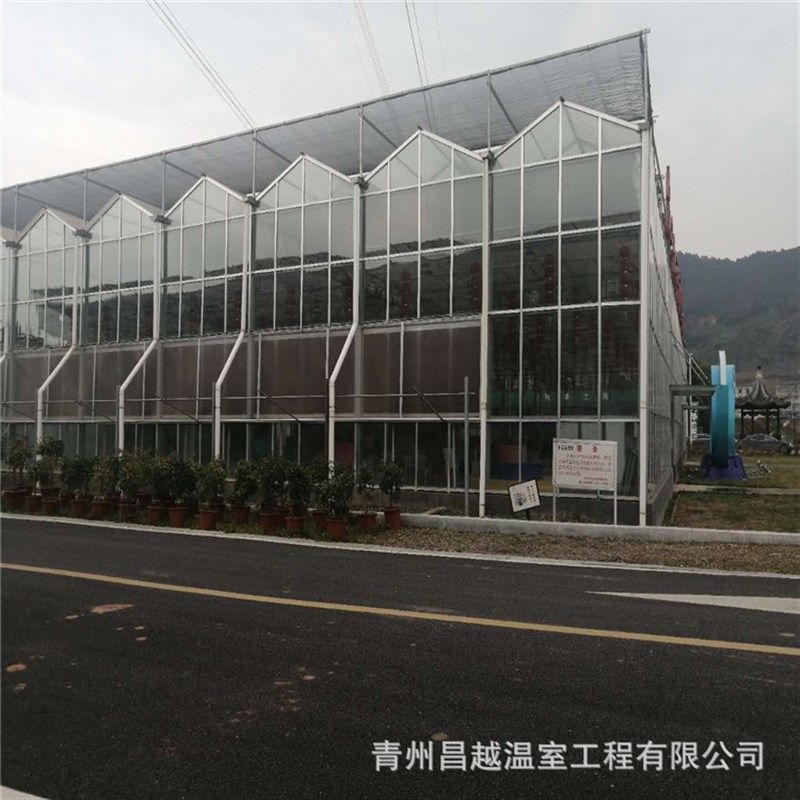 大规模连栋实用型pc阳光板温室大棚全自动控制钢管骨架设计安装
