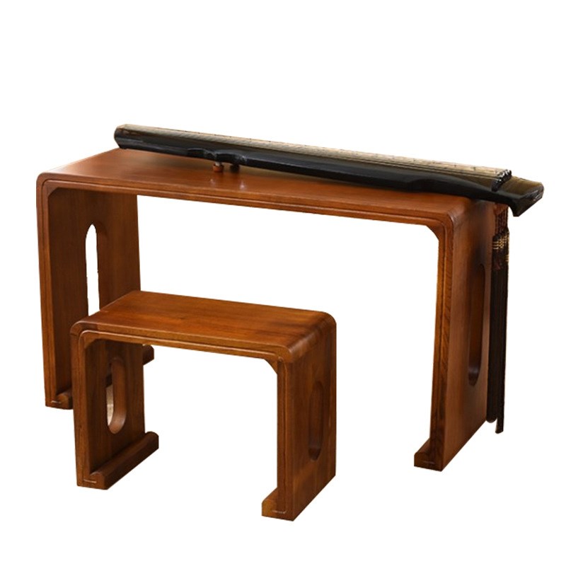 烧桐木整体仿古琴桌共鸣实木茶桌国学古筝桌书法桌画桌古琴桌凳定
