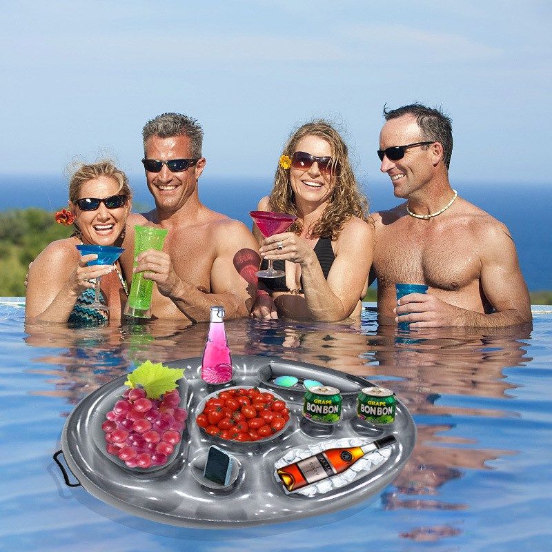 新款水上漂浮杯座PVC加厚食物托盘泳池聚会充气杯垫多孔水上杯架,运动包/户外包/配件,手机袋,淘宝优惠券,粉丝福利购,淘宝优惠卷