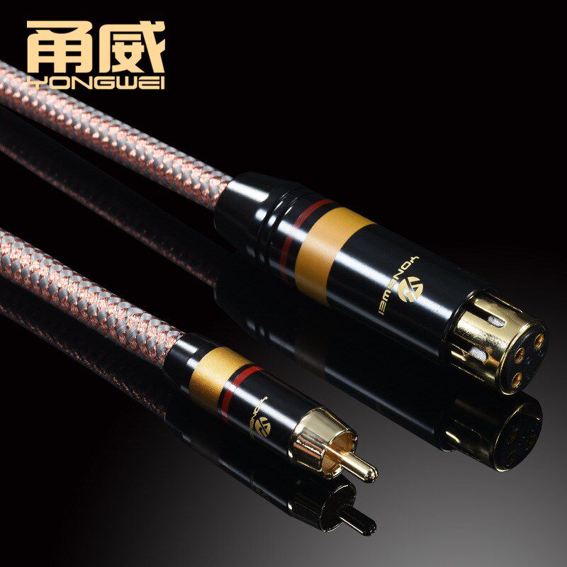 甬威 镀银莲花转卡农母音频线 xlr转rca梅花线效果器调音台功放线