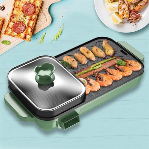 多功能电热锅长型御膳房烤炙烧一体机电火锅电烤锅盘 涮烤锅