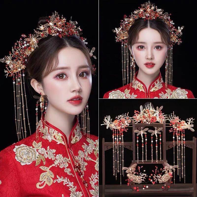 秀禾服头饰结婚新娘流苏