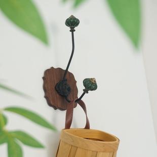 复古美式 饰衣帽钩实木铁艺陶瓷壁挂玄关墙上挂衣钩 挂钩法式 中古装