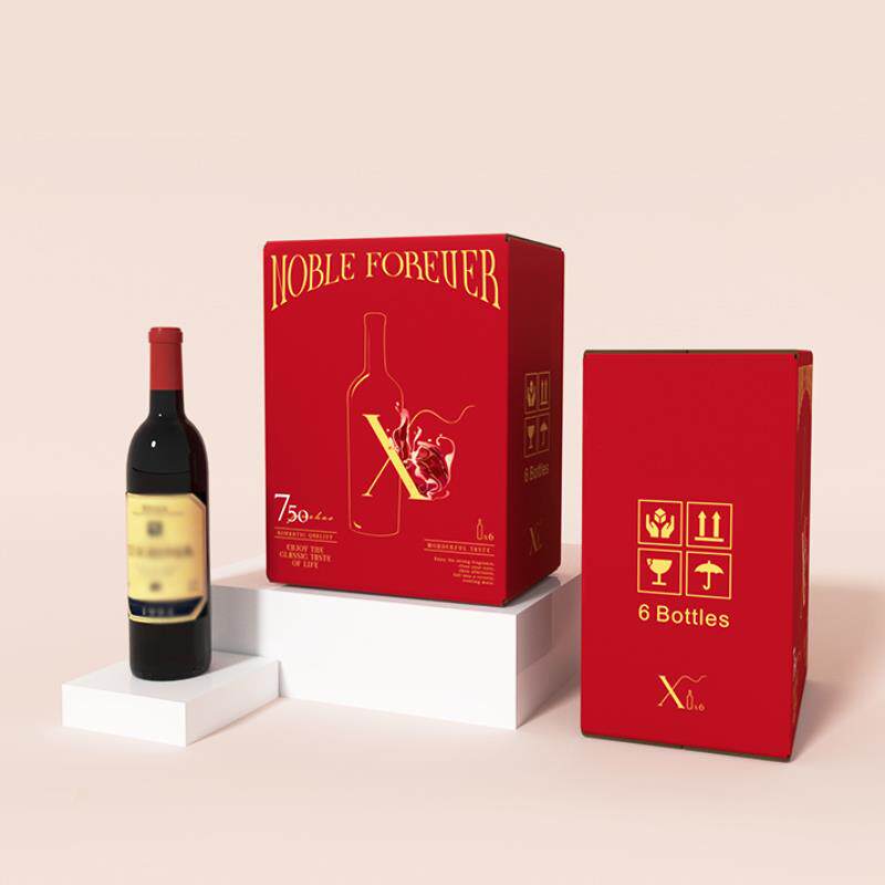6支装红酒酒箱 葡萄酒纸盒包装 订制红酒存储纸箱