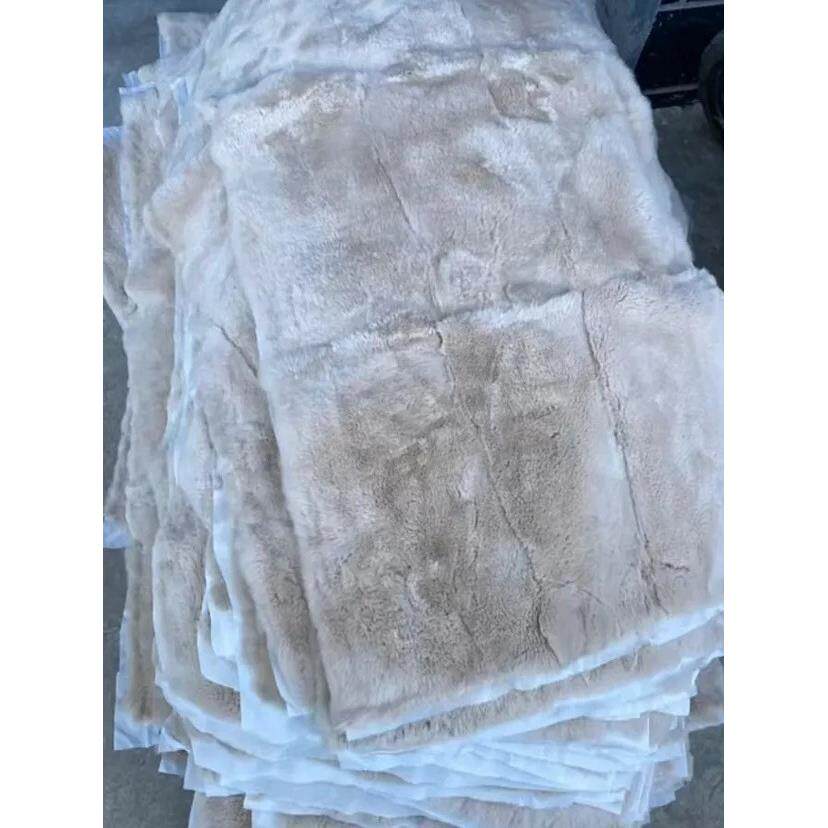 獭兔皮毛真皮真毛整张皮拼接毯子坐垫衣服面料沙发垫飘窗垫床边毯
