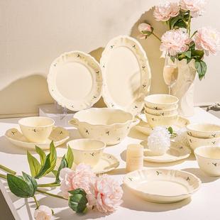 陶瓷餐具漂亮餐盘饭碗高颜值碗具套装 好看盘子家用菜盘2025新款