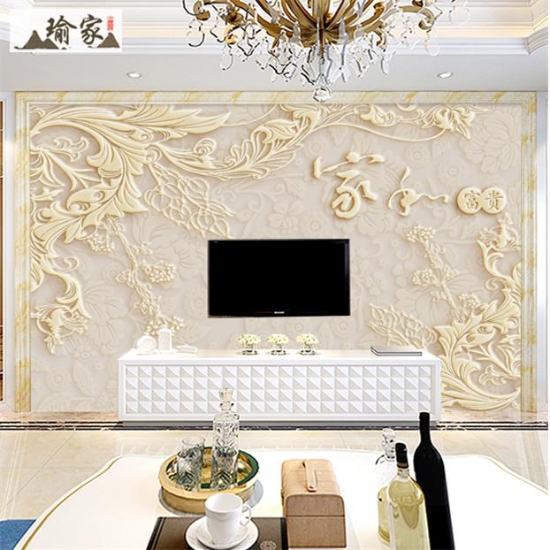 欧式电视背景墙壁纸8d立体墙纸客厅大气16D墙布2024影视墙壁画