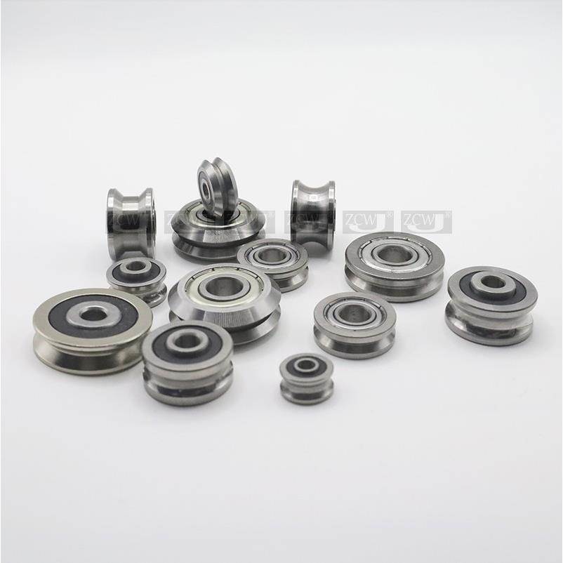 SG15双排滚珠金属外圈带槽UVW型凹槽滑轮导轨轮轴承SG10 SG20SG25