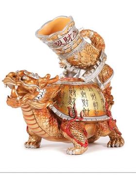 李居明吉祥物 吸财入库 龙龟摆件六白位家居店铺办公装饰工艺品
