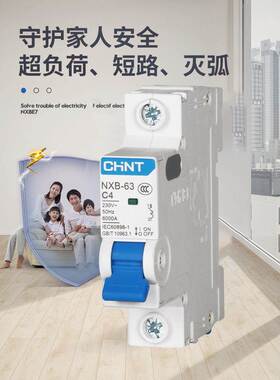正泰昆仑跳闸空气开关NXB断路器220V家用1P2P3P4P空开C32C63C100A