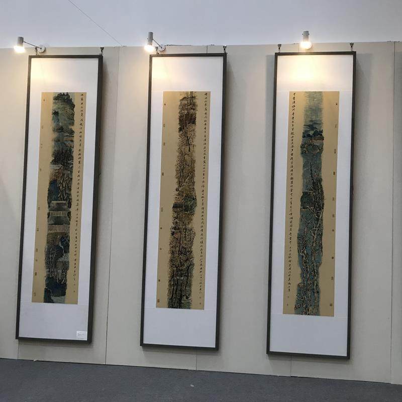 订制做大尺寸实木相框细长书法字画对联毛笔中式怀旧复古水墨装裱