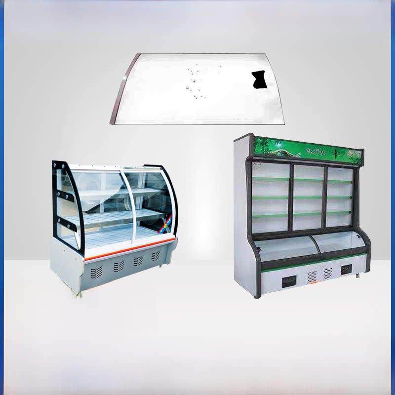 点菜柜弧形钢化玻璃保鲜柜冷藏冷冻展示柜玻璃门配件冷藏冷冻三温