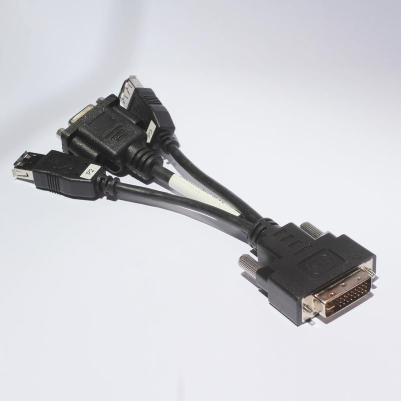 DVI 24+5针转VGA母15孔视频转换线服务器双USB口转接头电脑显示器
