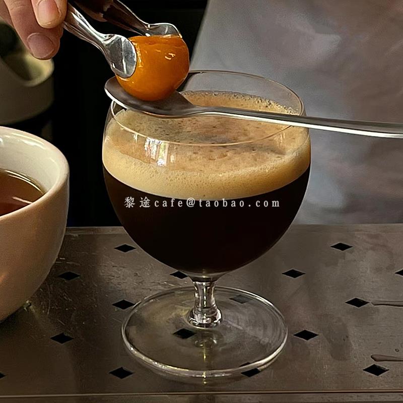 覆古ins风咖啡杯冰美式拿铁杯矮脚玻璃果汁杯特调饮品杯鸡尾酒杯