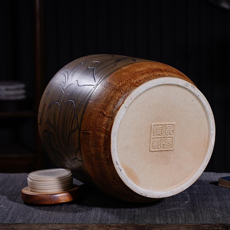 景德镇陶瓷泡酒坛子酿酒缸10斤20斤30斤50斤复古酒瓶家用密封酒壶