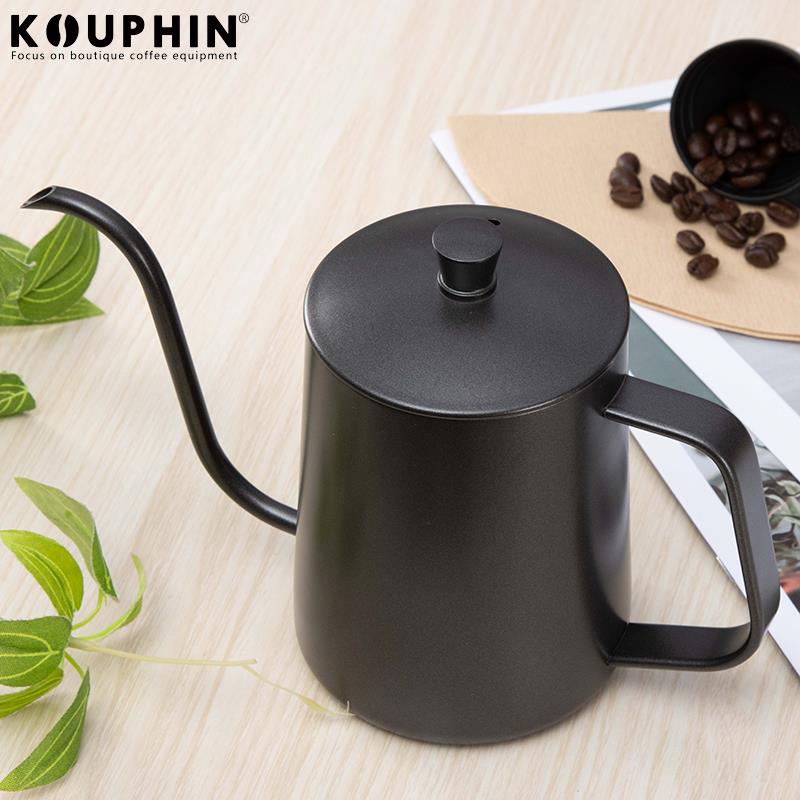 KOUPHIN手冲咖啡壶304不锈钢带盖可插温度计长嘴细口壶咖啡器具