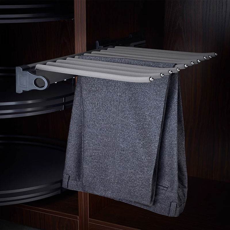 苏柏瑞衣柜裤架衣帽间顶装双排西裤架伸缩防滑柜内裤挂阻尼裤抽架