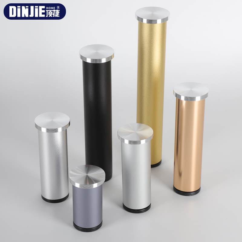 顶捷铝合金金属支撑腿 玻璃茶几免打孔柜脚可调节粘贴式高度可订