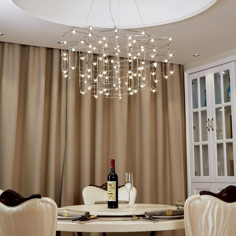 光立方满天星萤火虫客厅吊灯设计师样板房展厅不锈钢艺术异型灯具